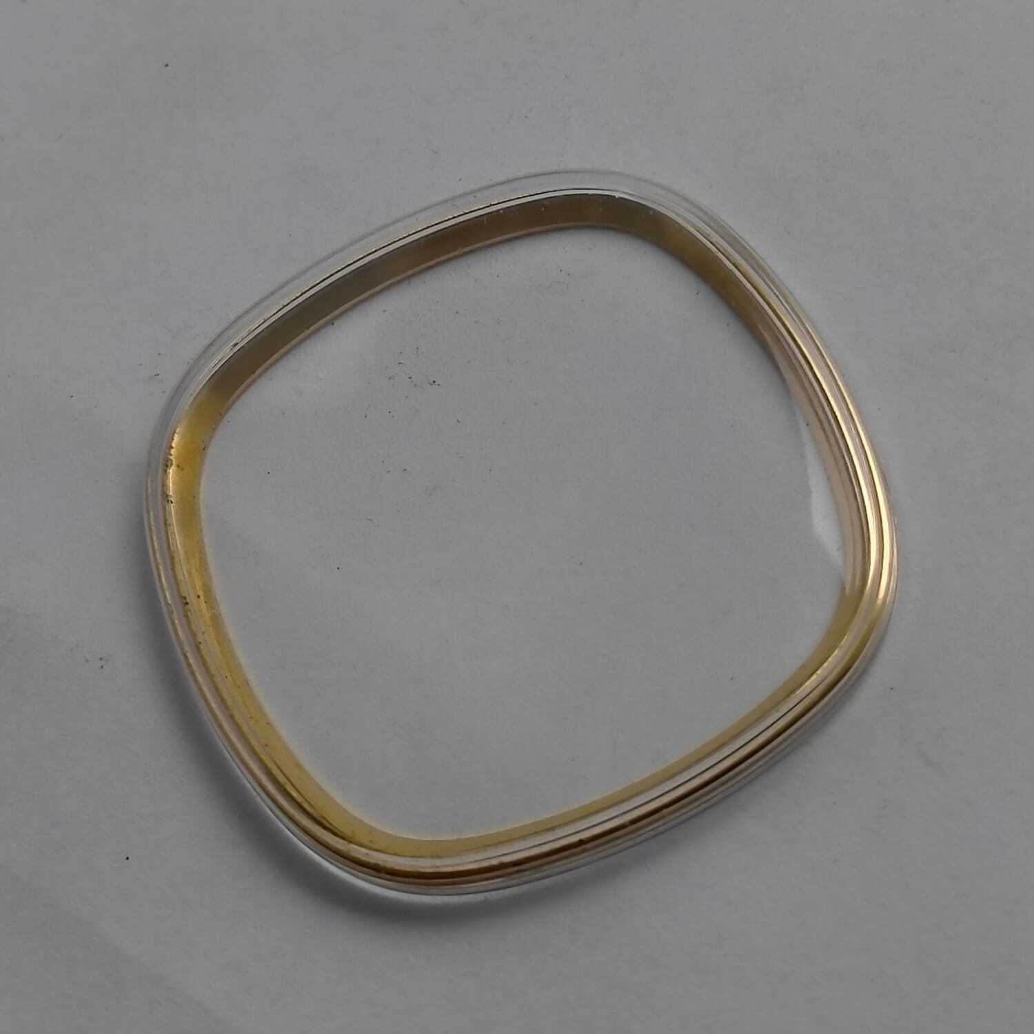 Omega TV Shape Crystal Watch Glass With Golden Ring