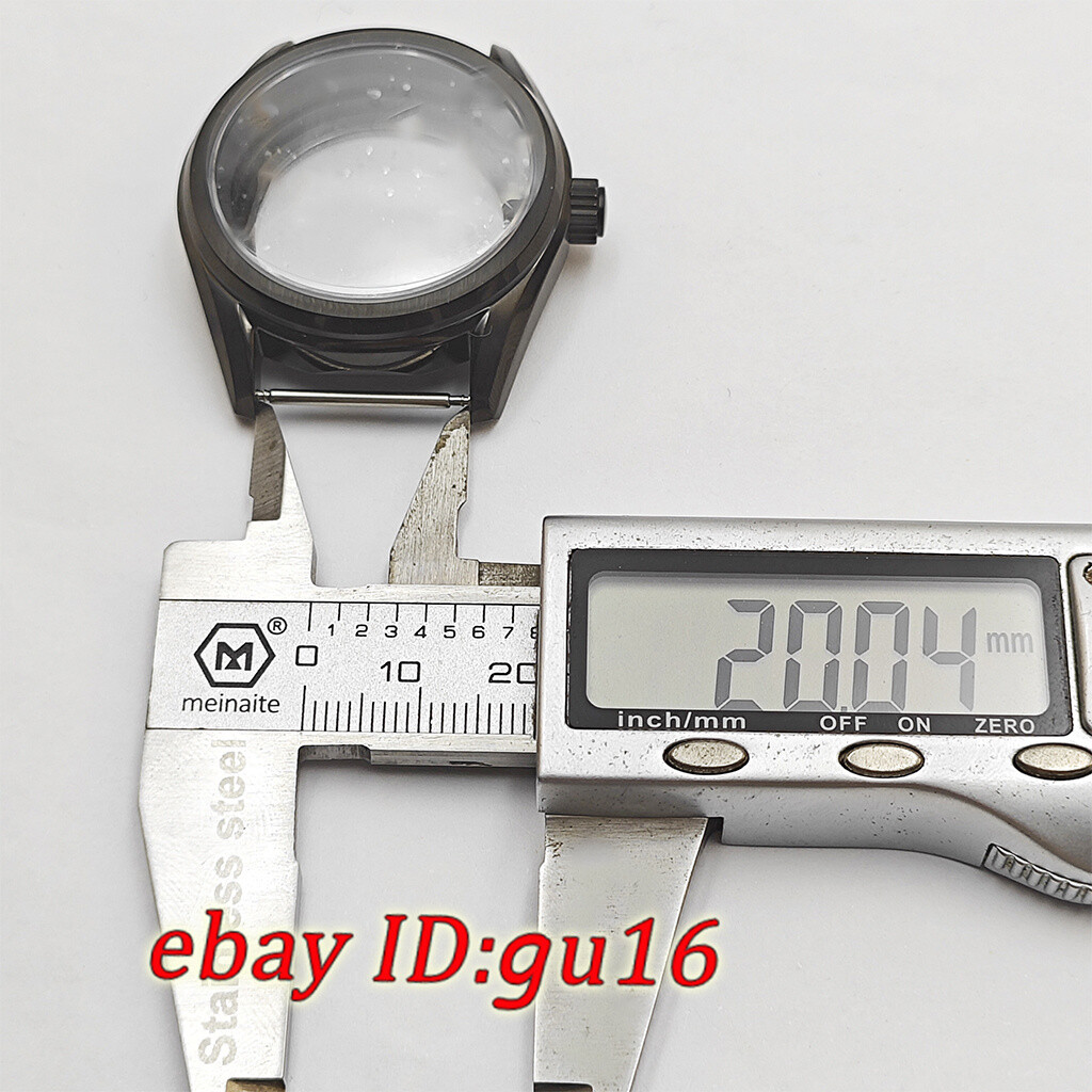 38mm Watch Case Black Sapphire Glass For NH35 NH36 ETA2824 PT5000 ST2130 parts