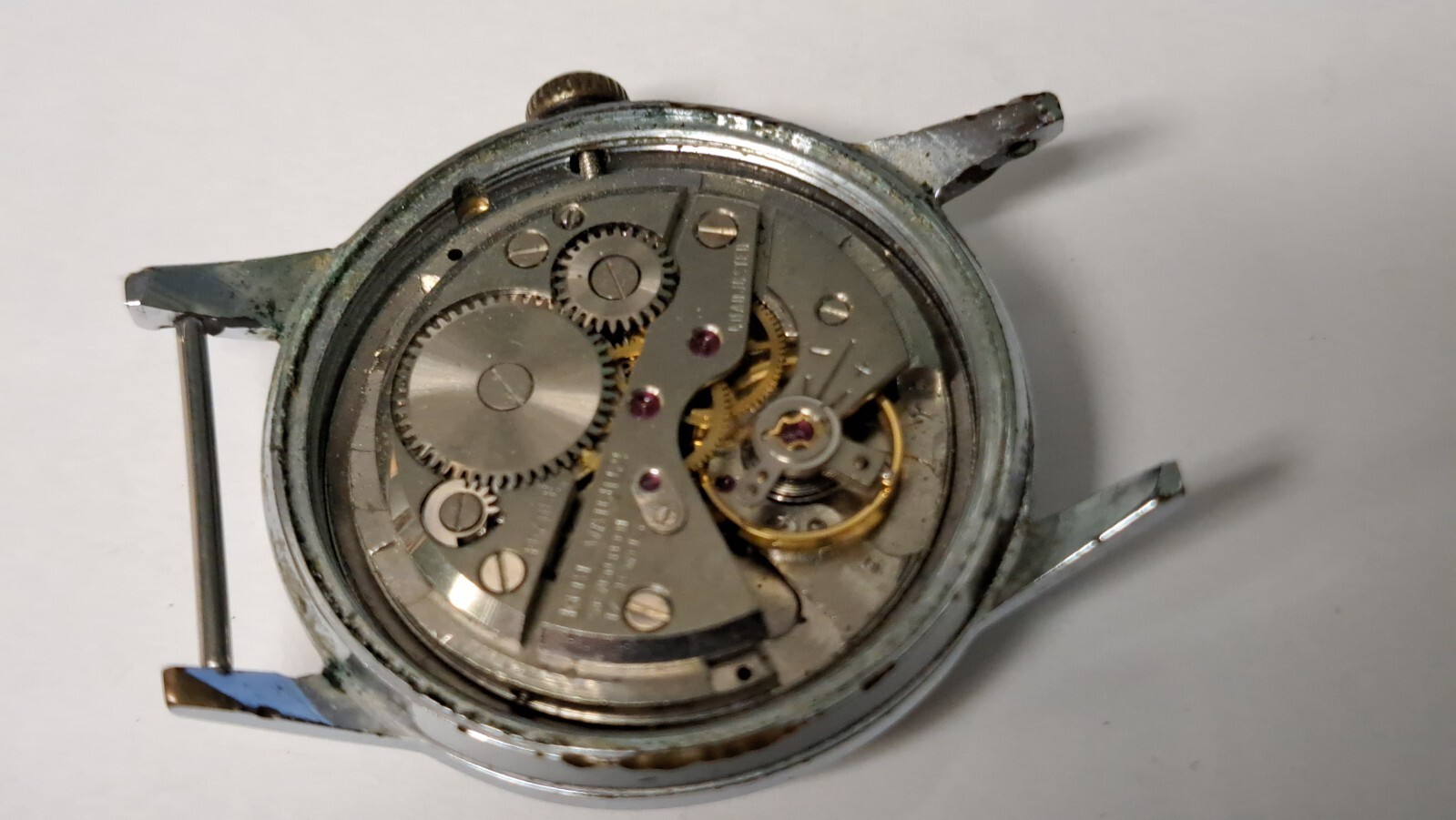 Vintage Kent watch movement winding with dial, runs, 17 rubis/jewels France