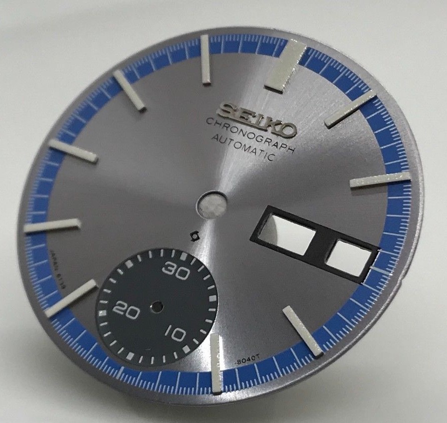 Replacement Dial for Seiko 6139 – 8020 Chronograph Automatic Blue And Silver