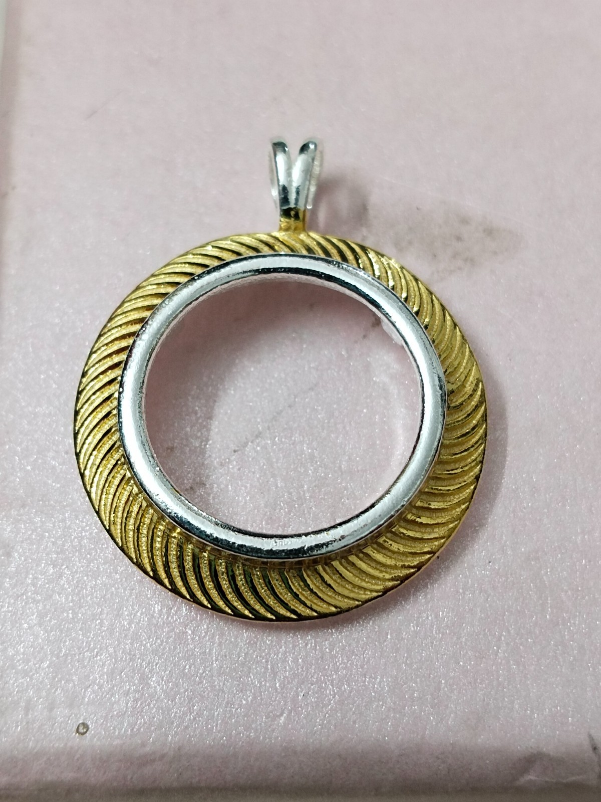 925 Sterling Silver 18k Gold Plated Sterling Silver Round Bezel Pendant Blank