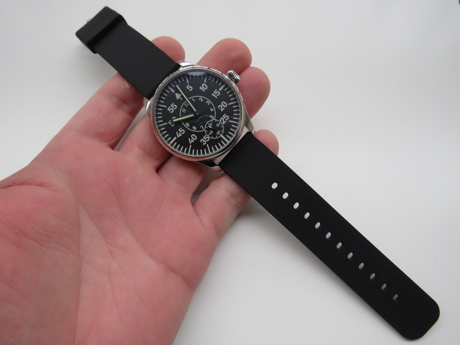 Custom made conversion men’s Arnex Pilot wristwatch Eta movement works well