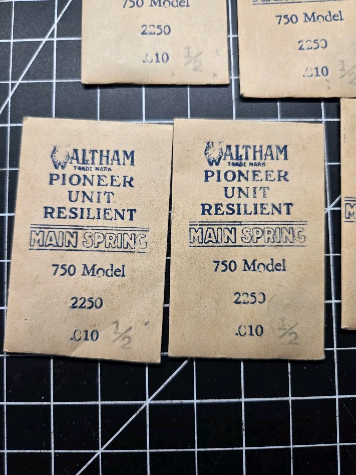 waltham pocket watch mainspring lot the 750 model 2250 .010 1/2 unit special