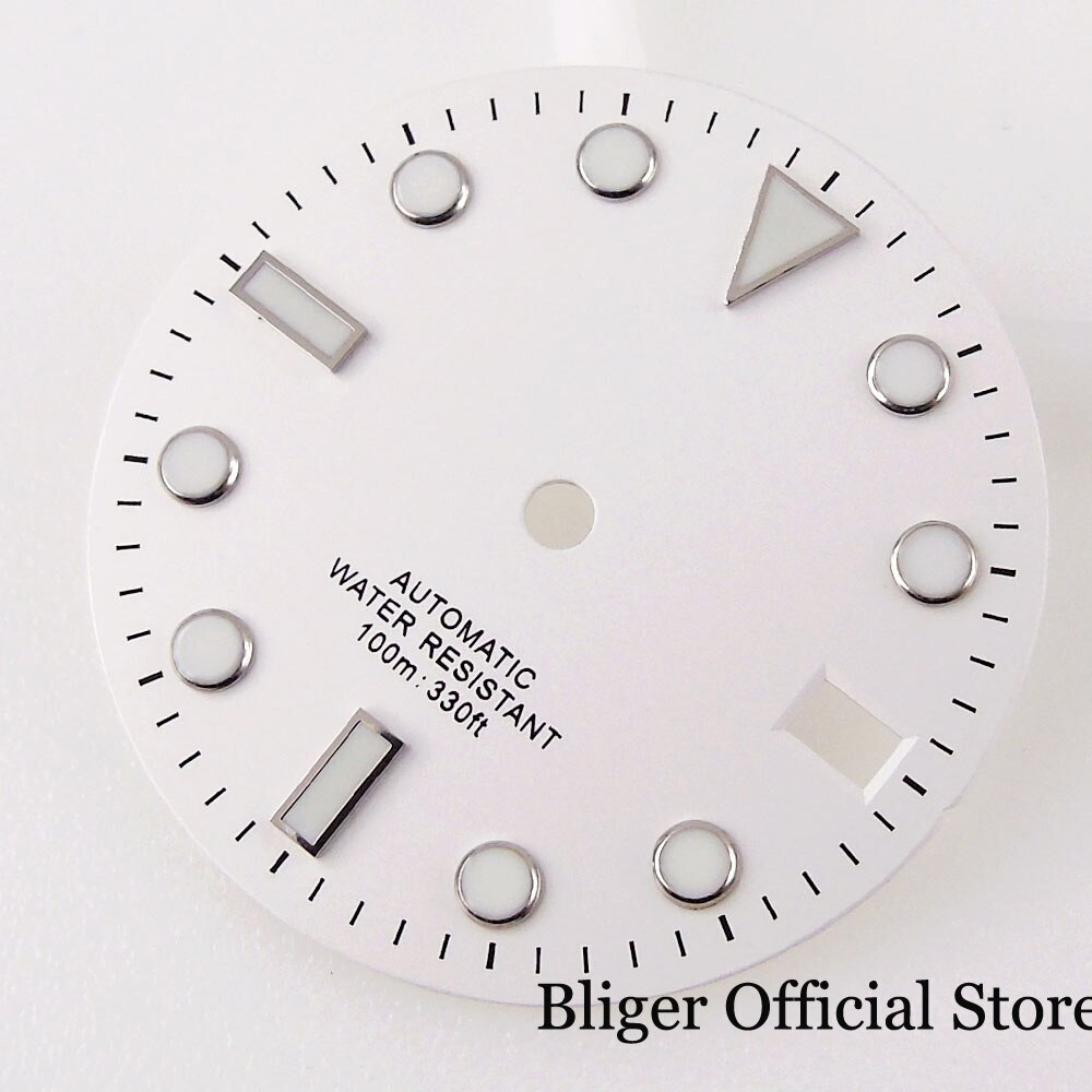 29mm fit NH35A NH36A Sterile Black/Green/Blue/White Watch Dial Luminous Parts