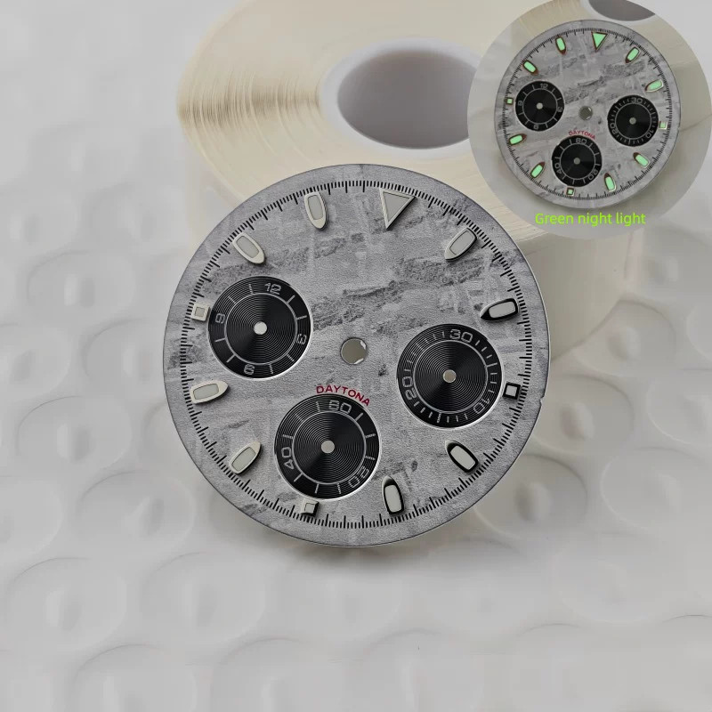 29.5mm Multi-functional Gray Watch Dial Green Luminous for Vk63 Movement Parts