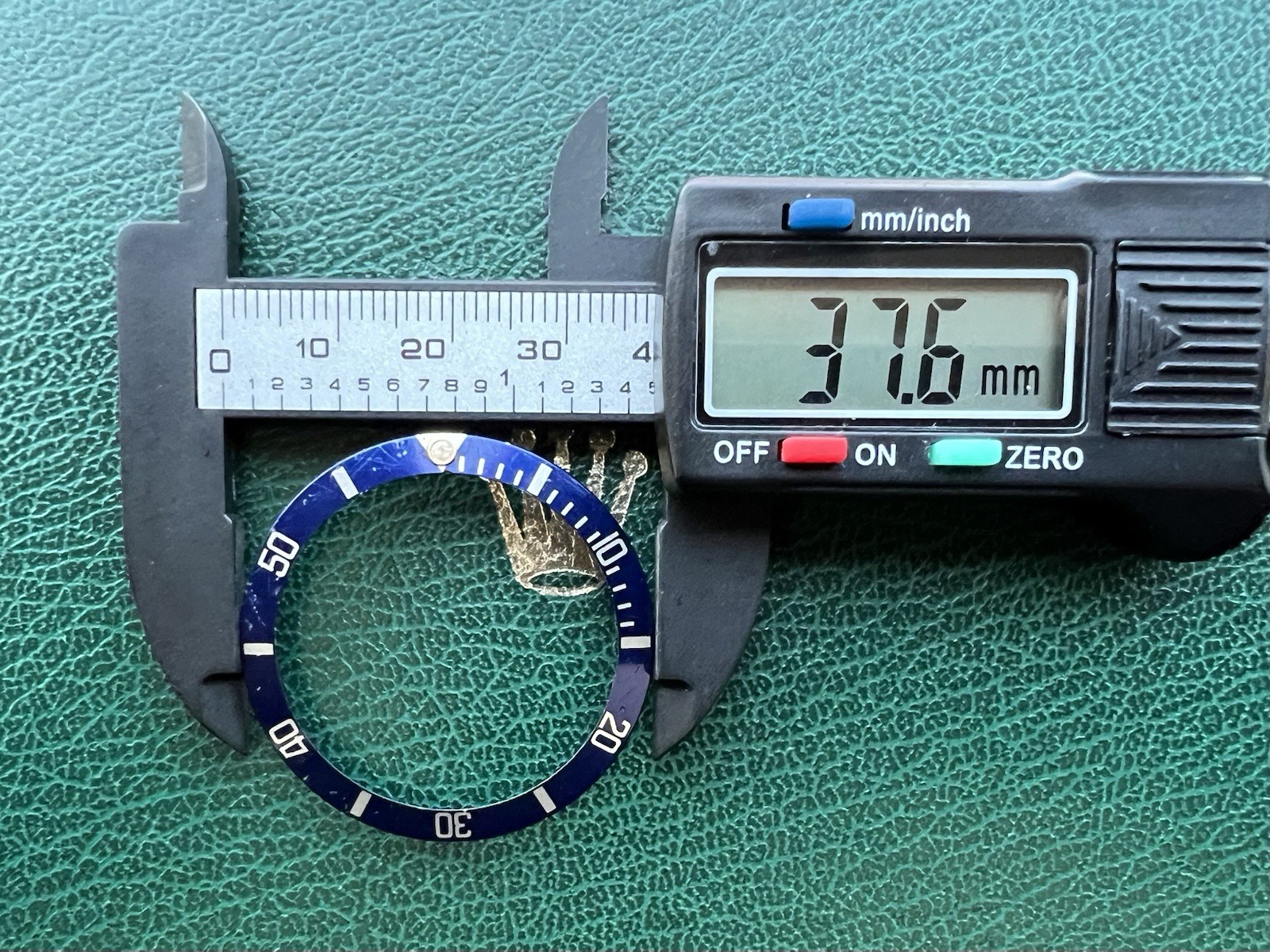 Genuine Rolex Submariner 16803 16613 16808 Flat 4 Blue Silver Bezel Insert #1533