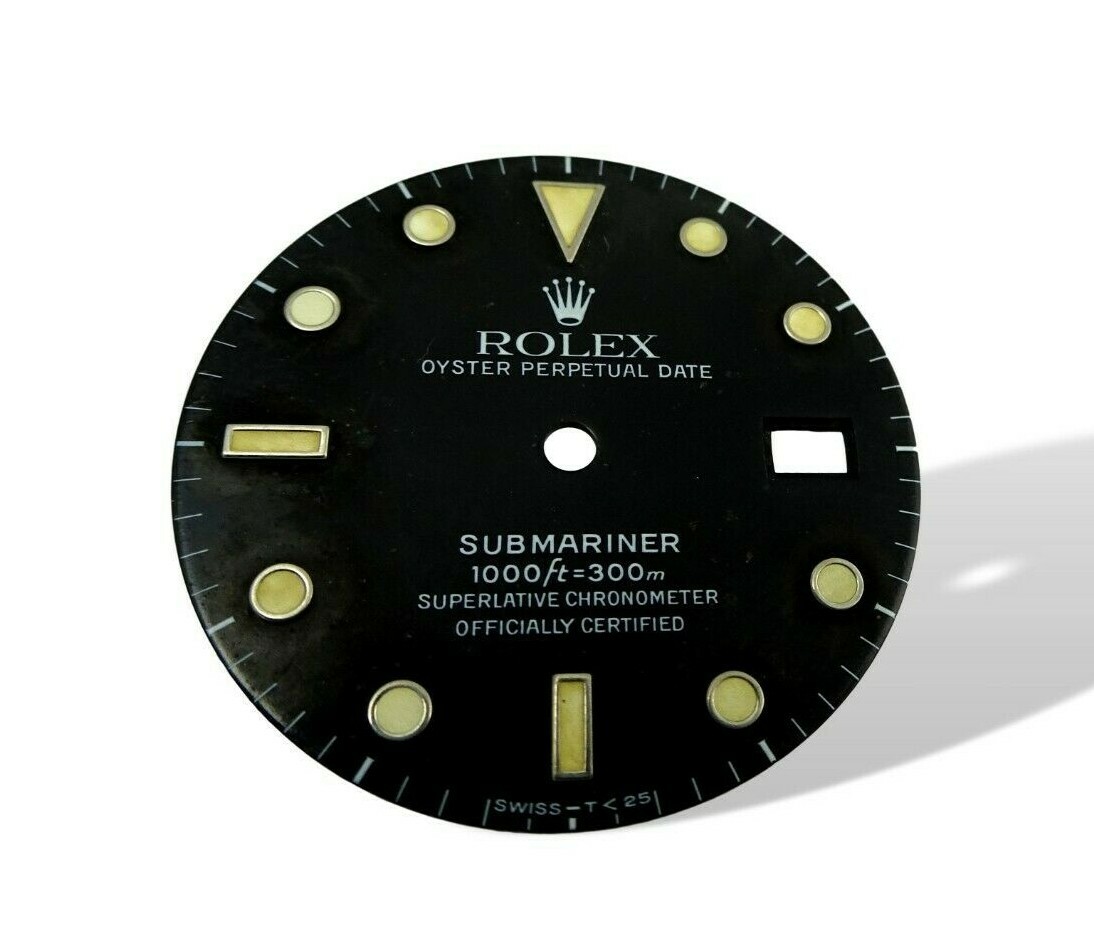Rolex Submariner Watch Dial Black & Steel Tritium 168008 16610 Part