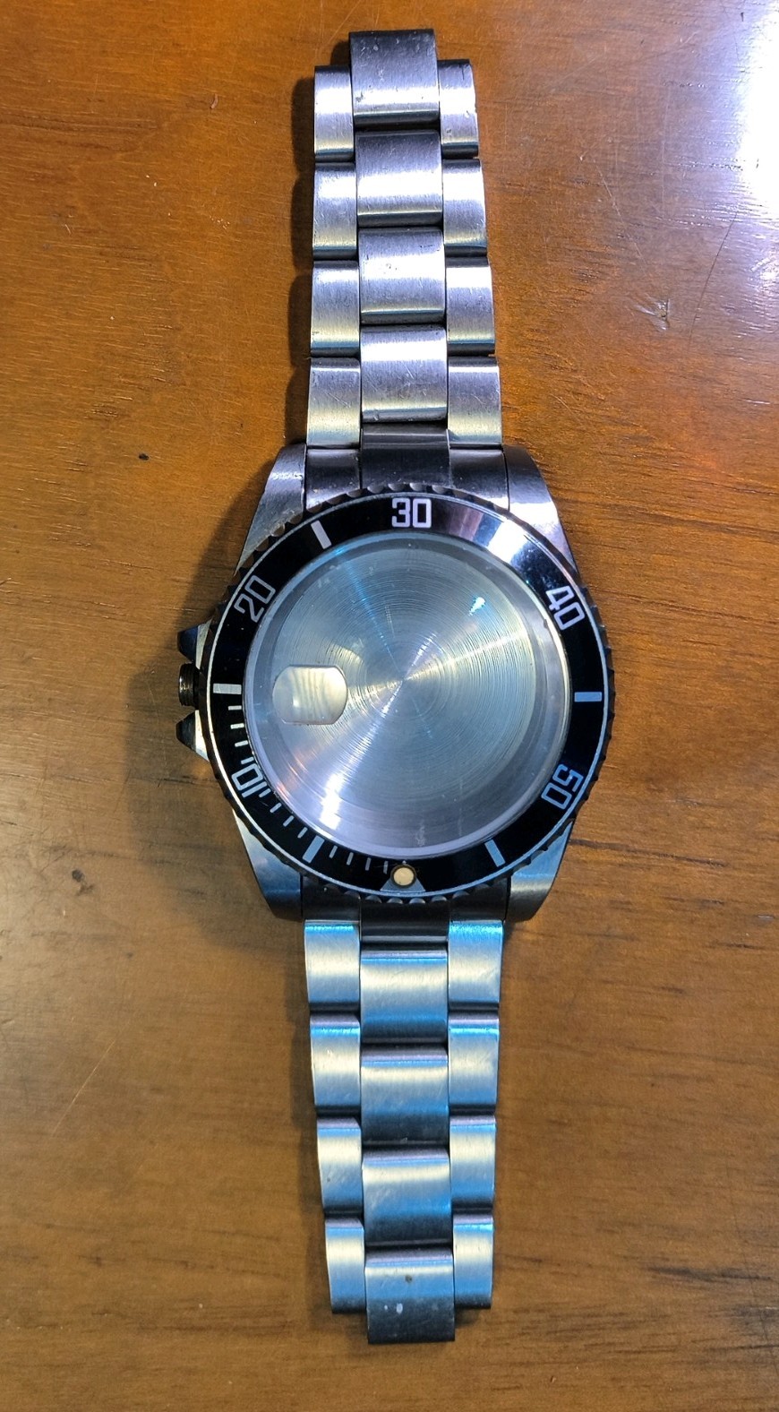 40mm stainless steel Watch- possibly Rolex- sapphire glass- 455B