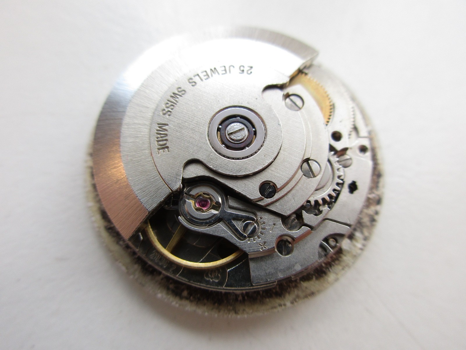ETA cal. 2836-2 Swiss automatic watch movement – day date at 3 – running
