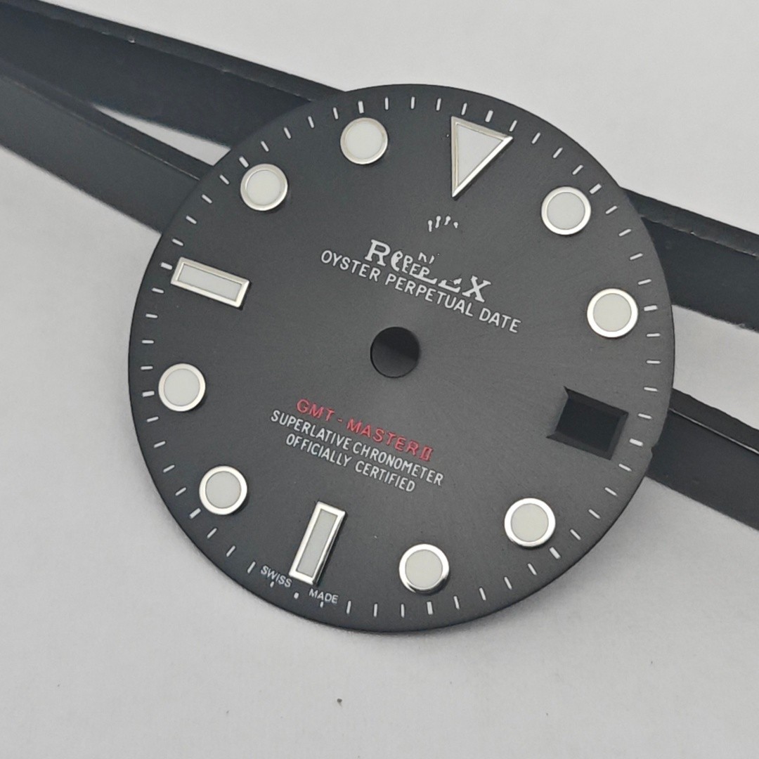 28.5mm GMT Watch Dial Ice Blue Luminous for NH34 Movement Watch Parts