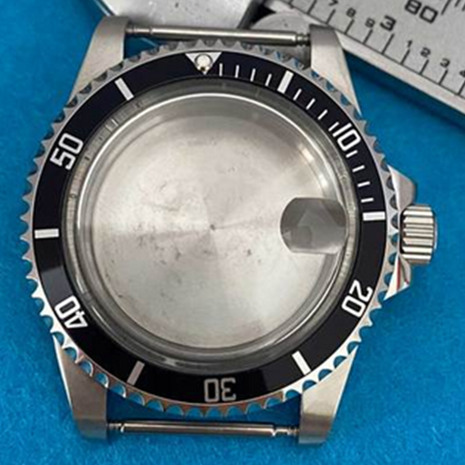 For NH35 NH36 Movement Magnifying Glass Watch Case 39.5MM Stainless Steel Case