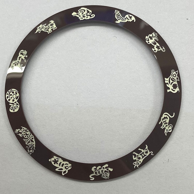 Outer 38mm Inner 30.8mm Ceramic Bezel Green Luminous Watch Bezel Ring Insert