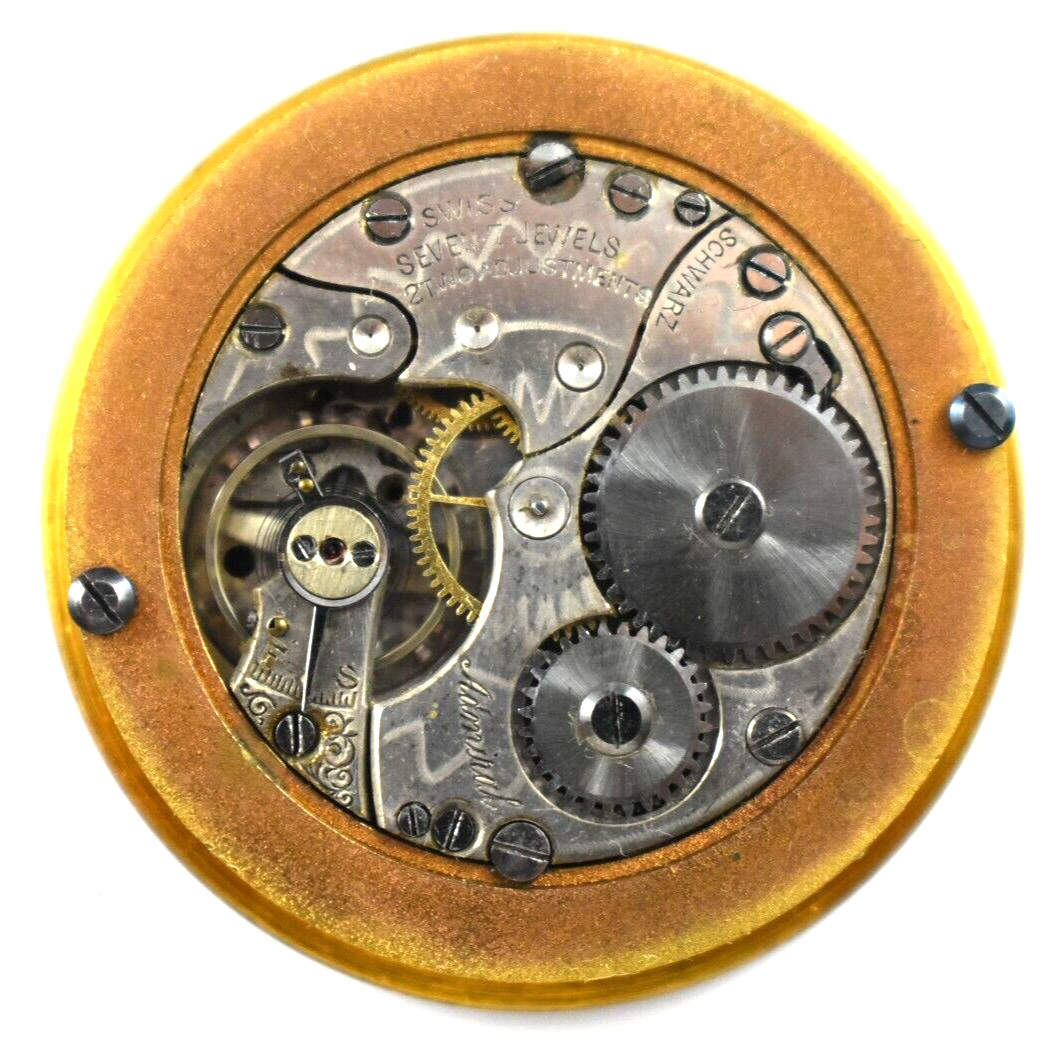 Vintage Swiss Made Admiral Schwarz 7J OF Pocket Watch Movement lot.ff