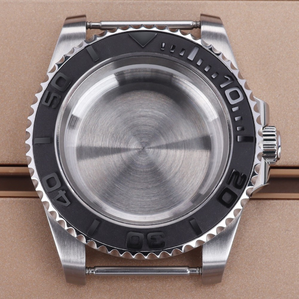 FEIYASHI Brushed Silver Sapphire 40mm Pilot Watch Case For Seiko NH35 Miyota8215
