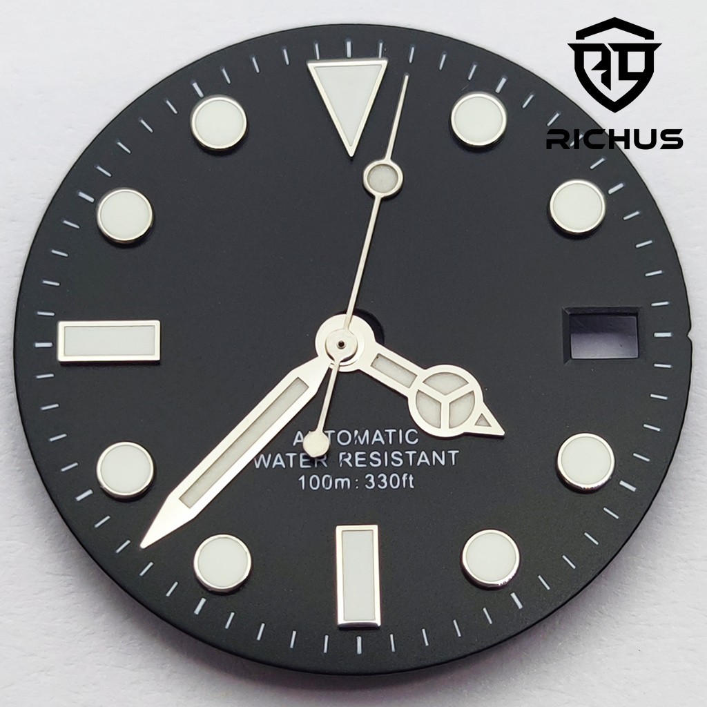 28.5mm Brushed Dial With Hands Luminous Fit NH35 ETA2824 Miyota8215-DG Movement