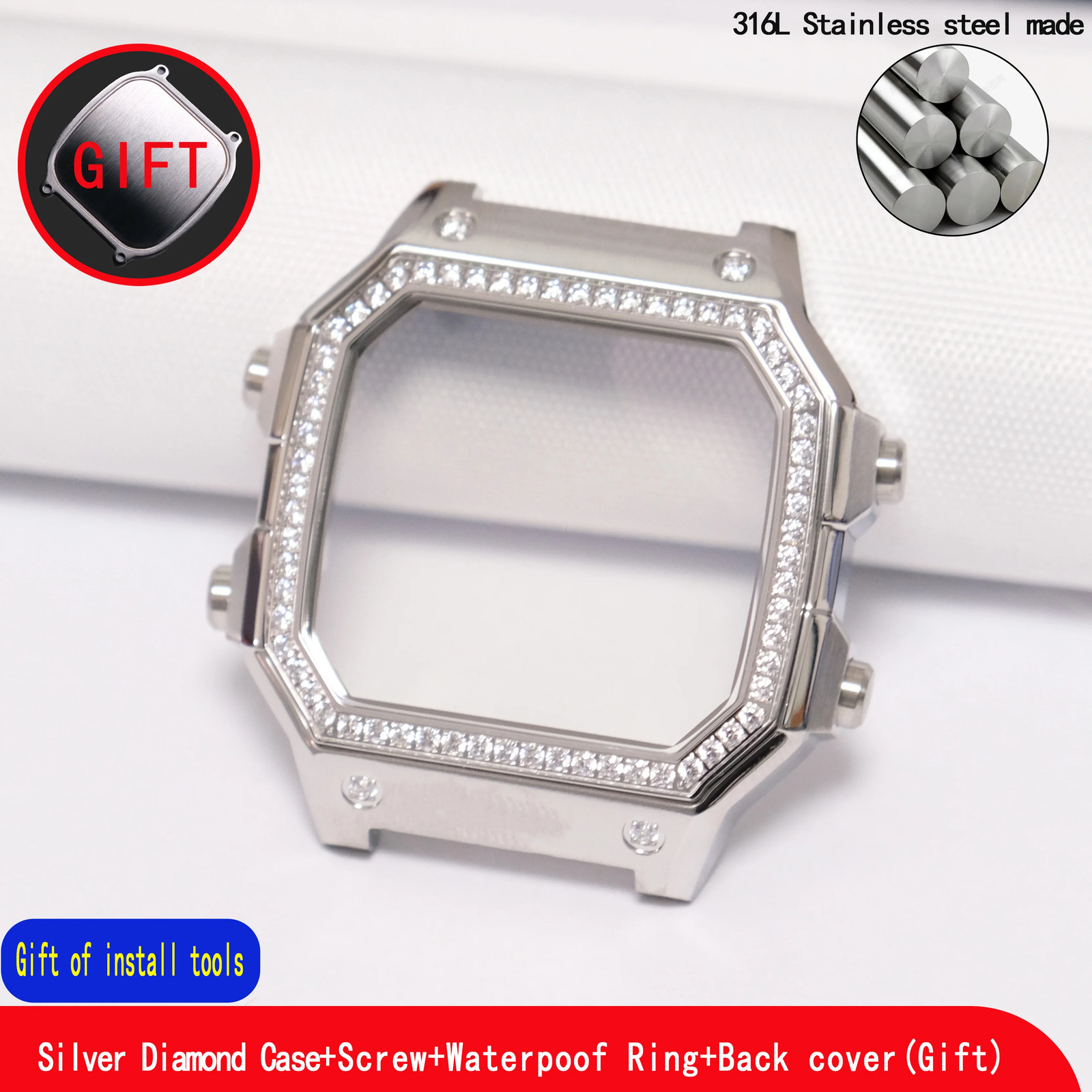 Royale Mod Compatible with Casio AE1200 Watch Case 316LSS V1 Back Cover Combo
