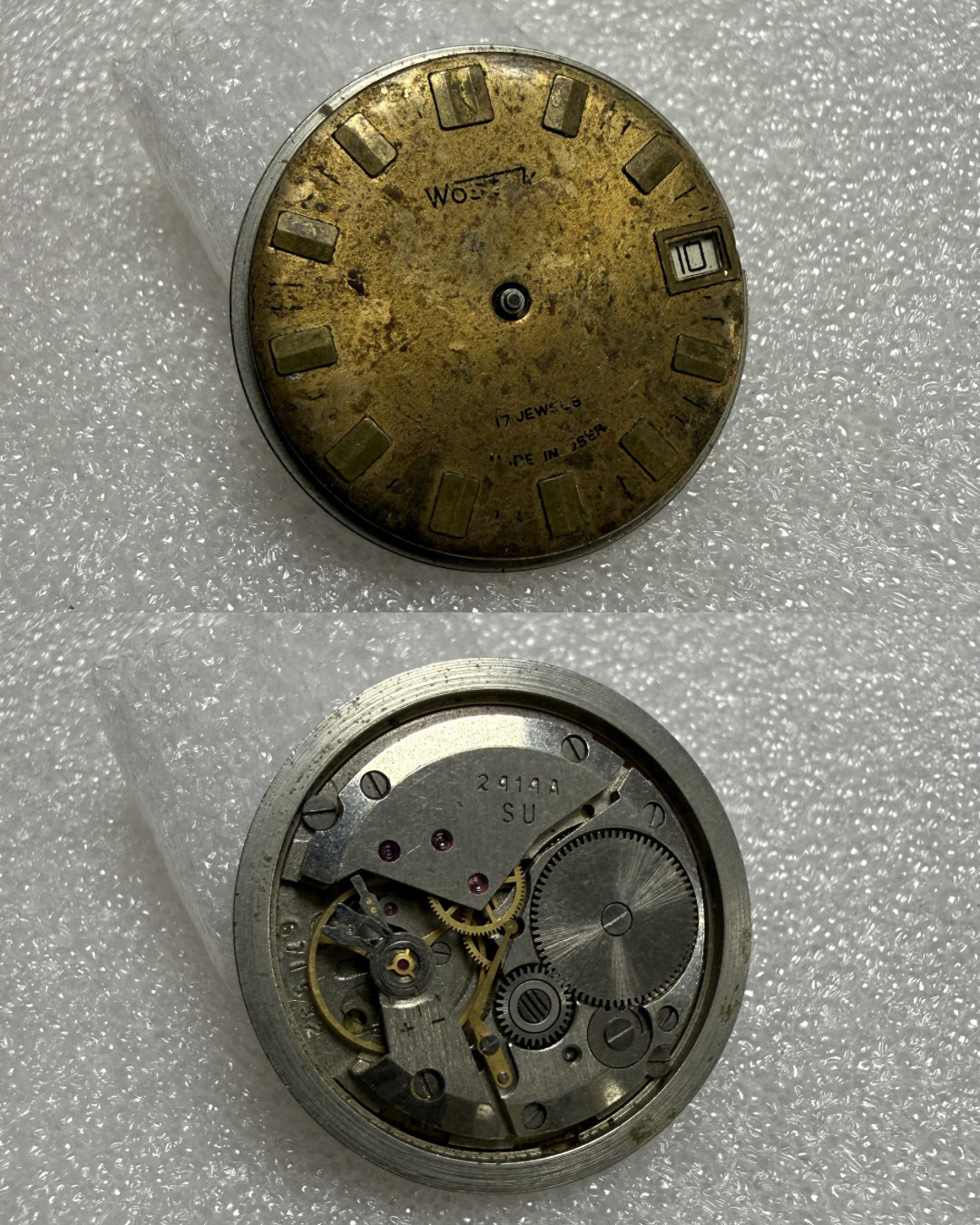 Watch movement USSR Vostok Cal.2414A plus Dial.For parts.