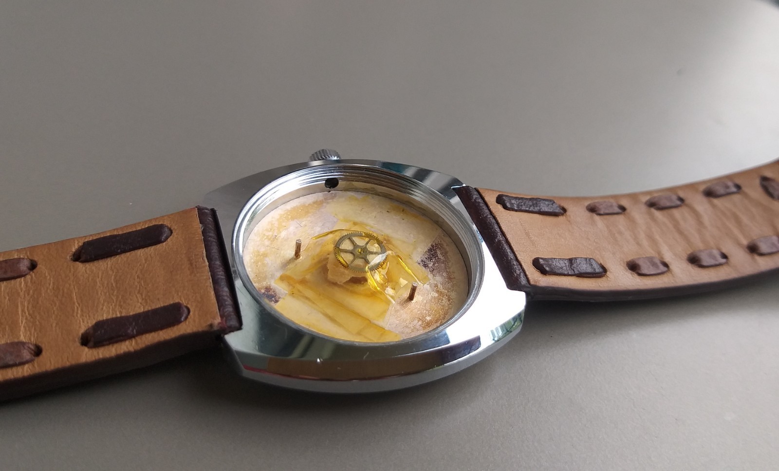 Peseux 7050 FHF 251 Project Watch 37mm Swiss Case and Dial Vintage 1970’s NOS