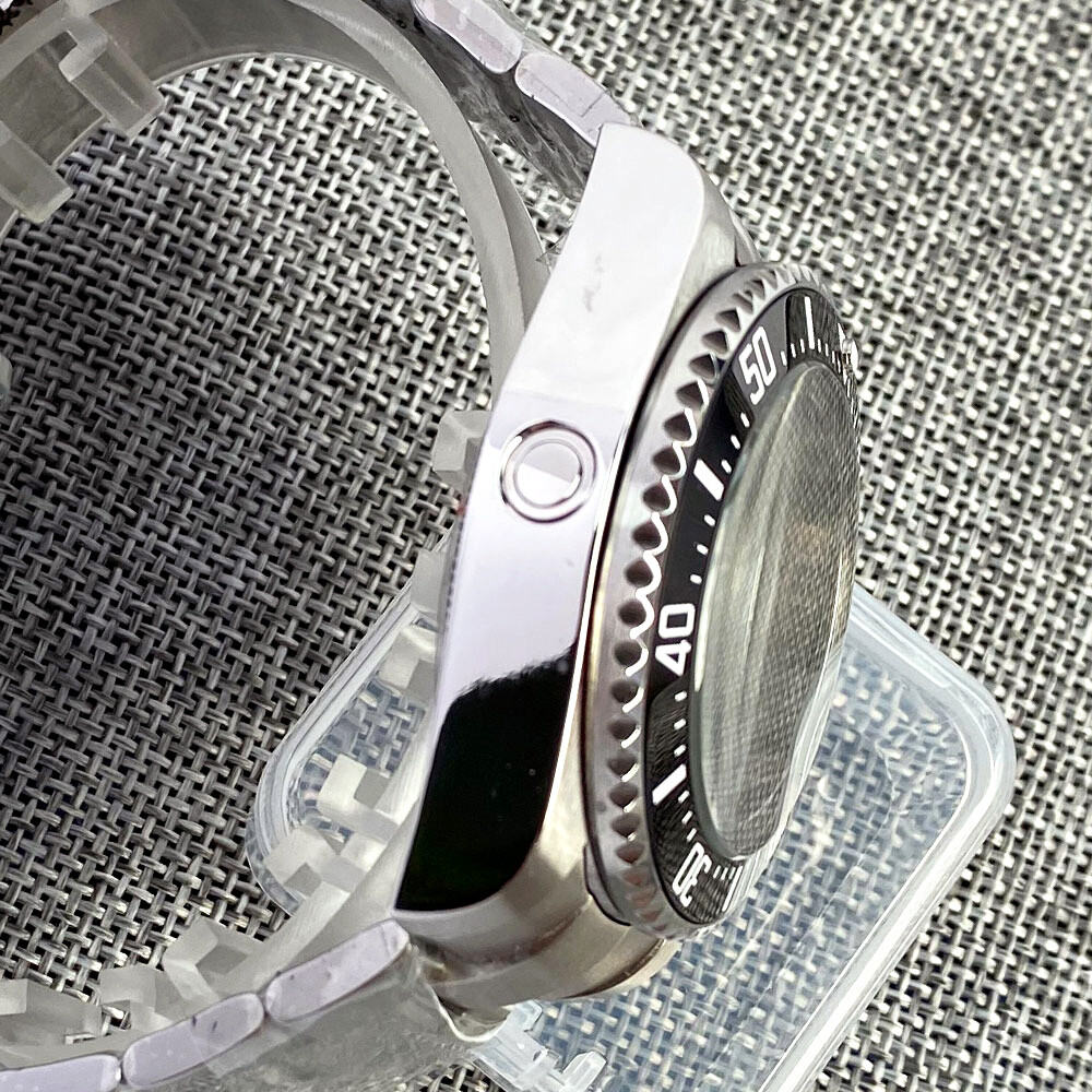 43MM Watch Part Blue Bezel Watch Case Letter Chapter ring Fit NH35 2824 Movement