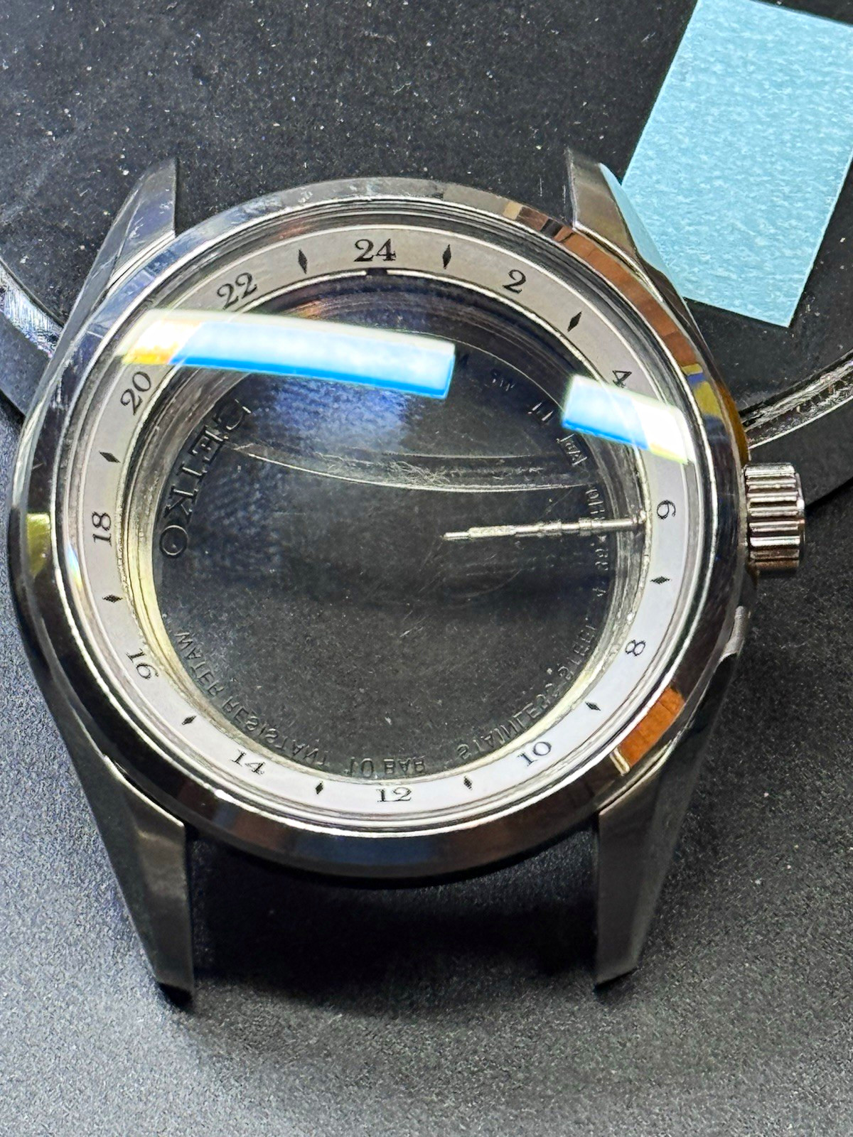 Seiko Silver Stainless Steel Watch Case w/ Crown & Crystal 4R36-03H0