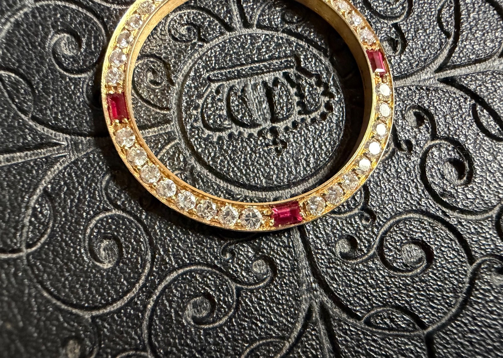 18K Gold Diamond BEZEL With 4 Rubies FOR ROLEX 26MM 69178 79178 69173 79173