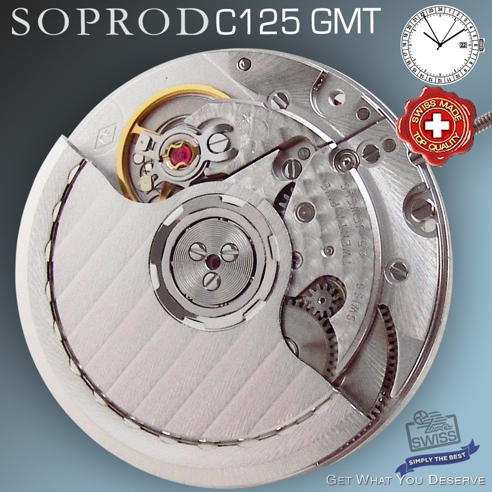 MOVEMENT AUTOMATIC SOPROD C125 GMT, TOP GRADE, SWISS MADE COMPAT. 2893-2 SW330