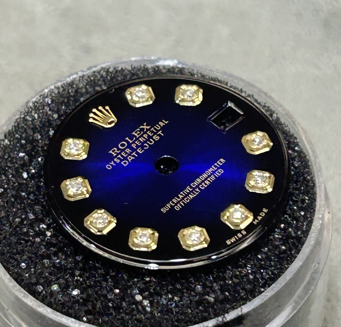 Rolex Ladies Datejust/President Custom Blue Vignette Diamond Dial For 26mm Model