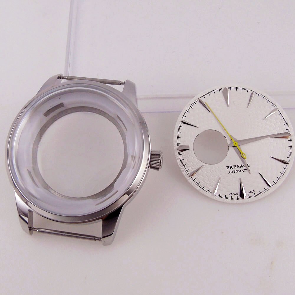 40mm Silver Rose Gold Watch Case Sapphire Fit NH35 NH38 Black White 35mm Dial