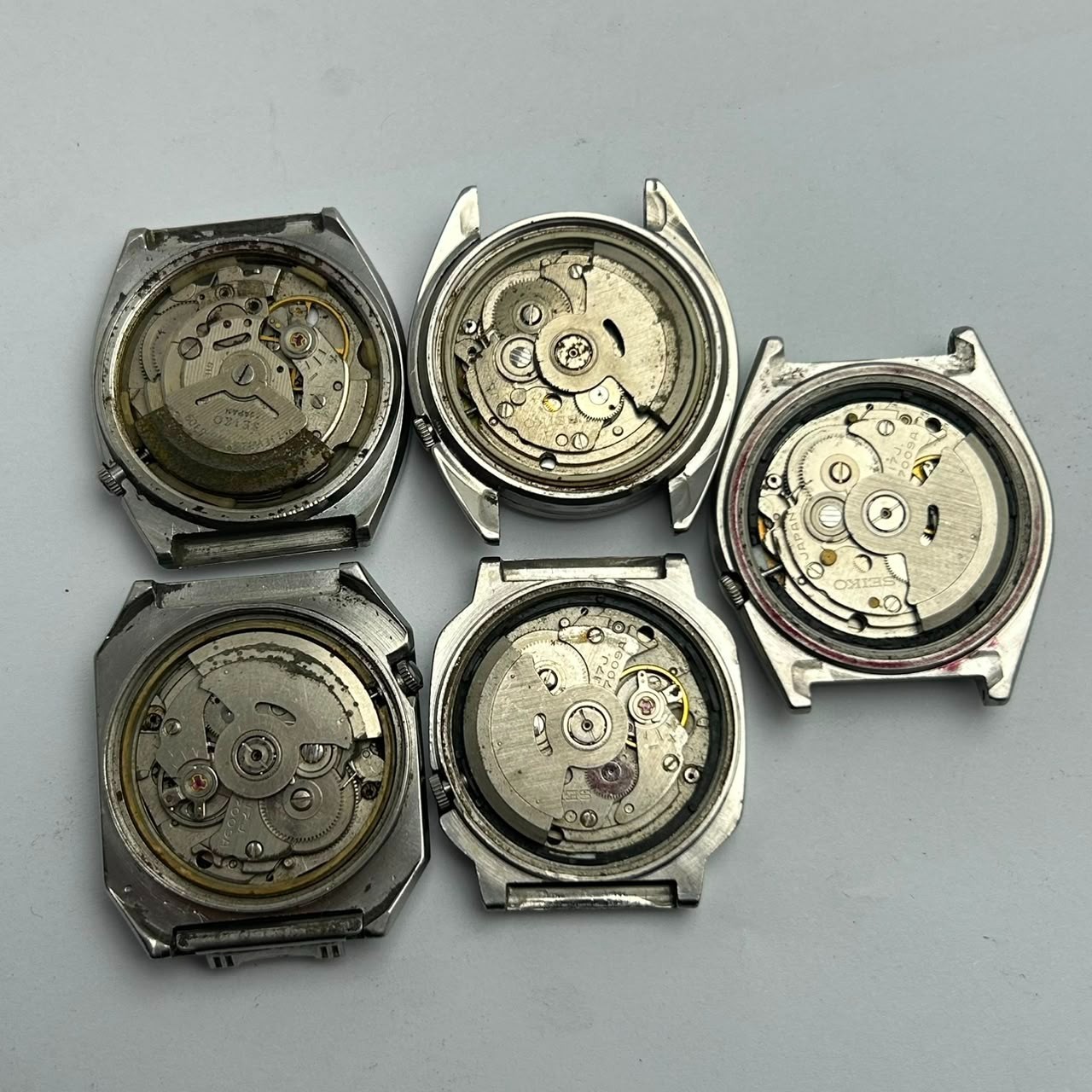 Lot Of 5 Seiko 5 Automatic 6319A 7009A Vintage Men’s Watches For Parts