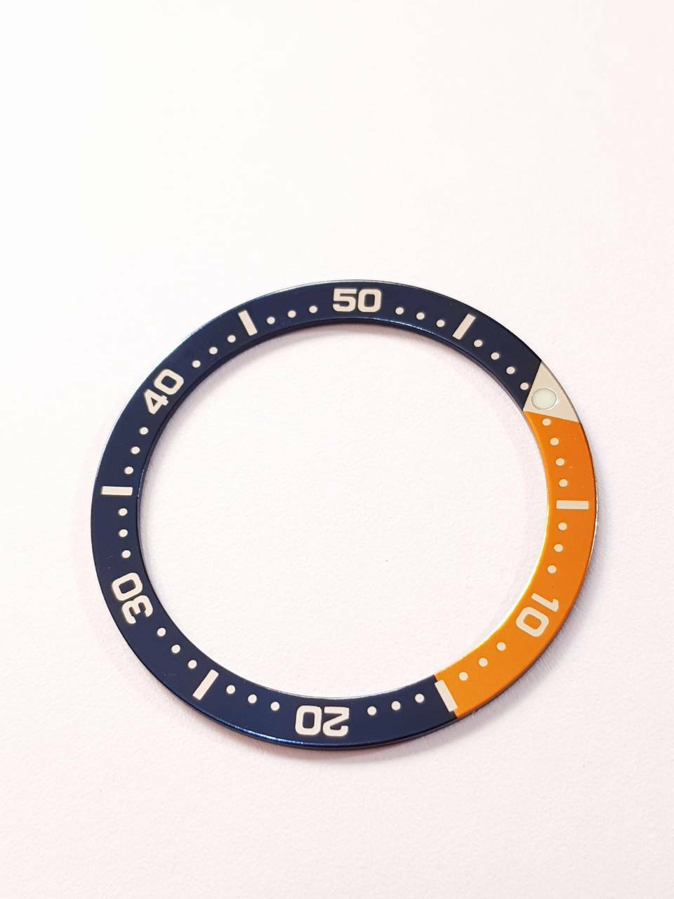 NEW BEZEL INSERT 33.5MM BLUE/ORANGE NEMO STYLE MEDIUM DIVERS SKX013 (7S26-0030)