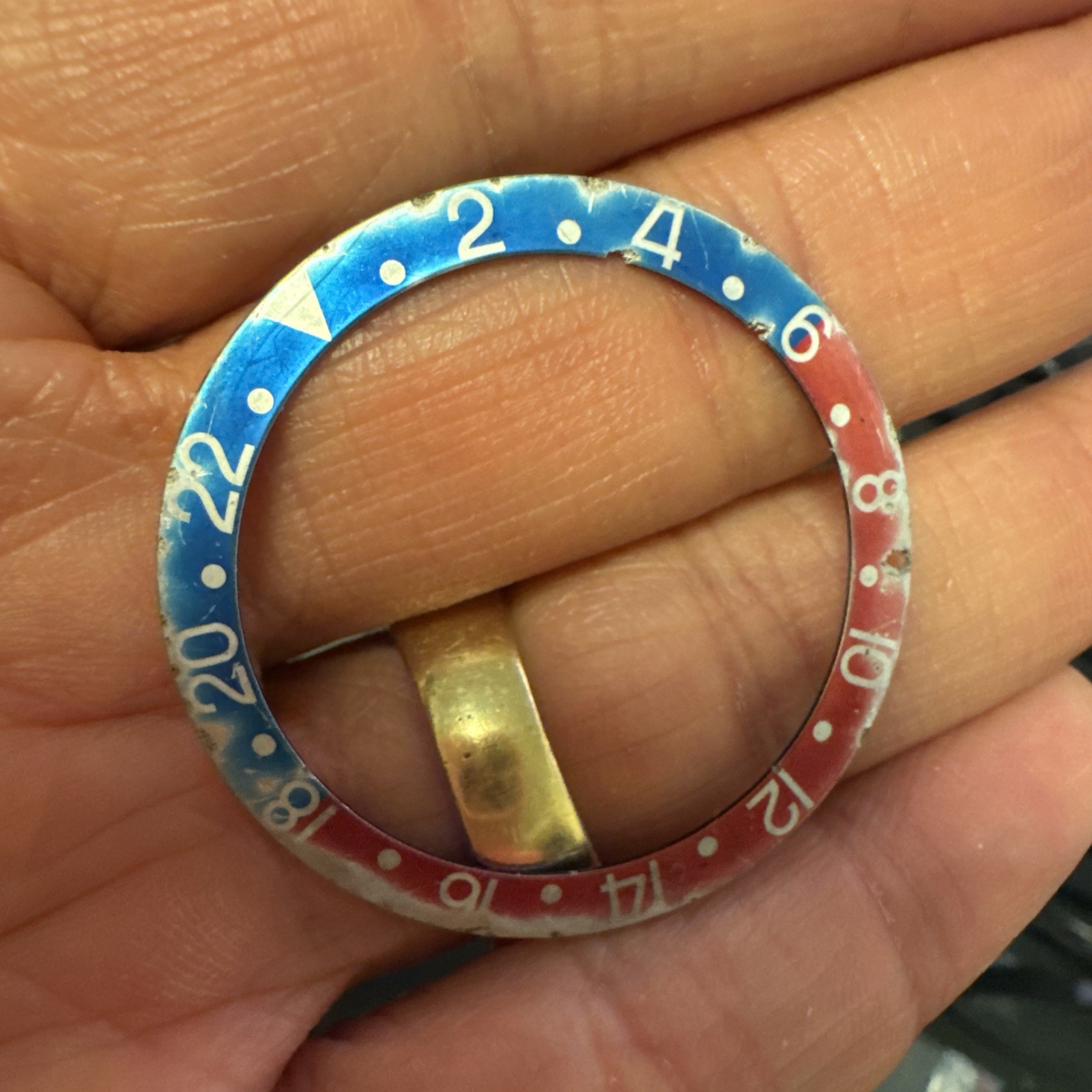 Genuine Rolex GMT Master 1675 Bezel Insert Faded and used patina