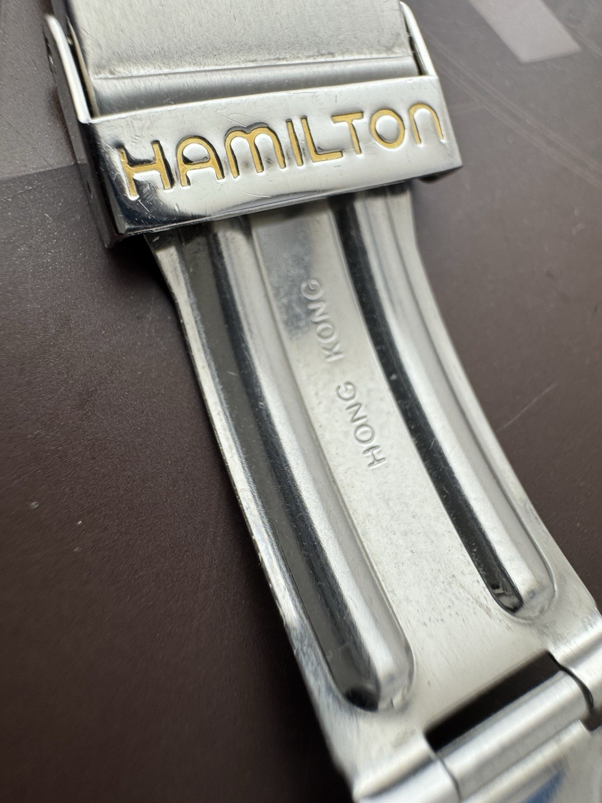 Hamilton Watch Folding Buckle Clasp 16 mm Stainless Steel Vintage AUTHENTIC OEM