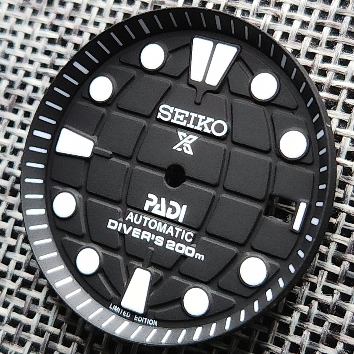 New SEIKO PADI WORLD DIAL GLOBAL DIVERS BLACK FOR NH35 4R35 7S26 SKX007 w/ Ring