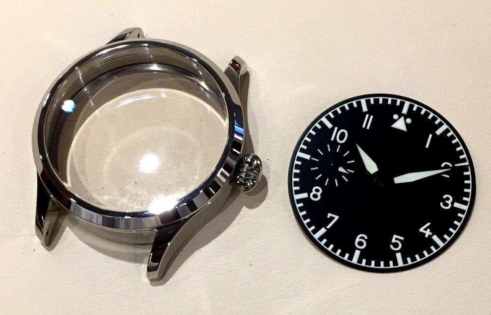 42 mm watch case set for dial hands Hamilton 917 921 923 with sapphire crystal
