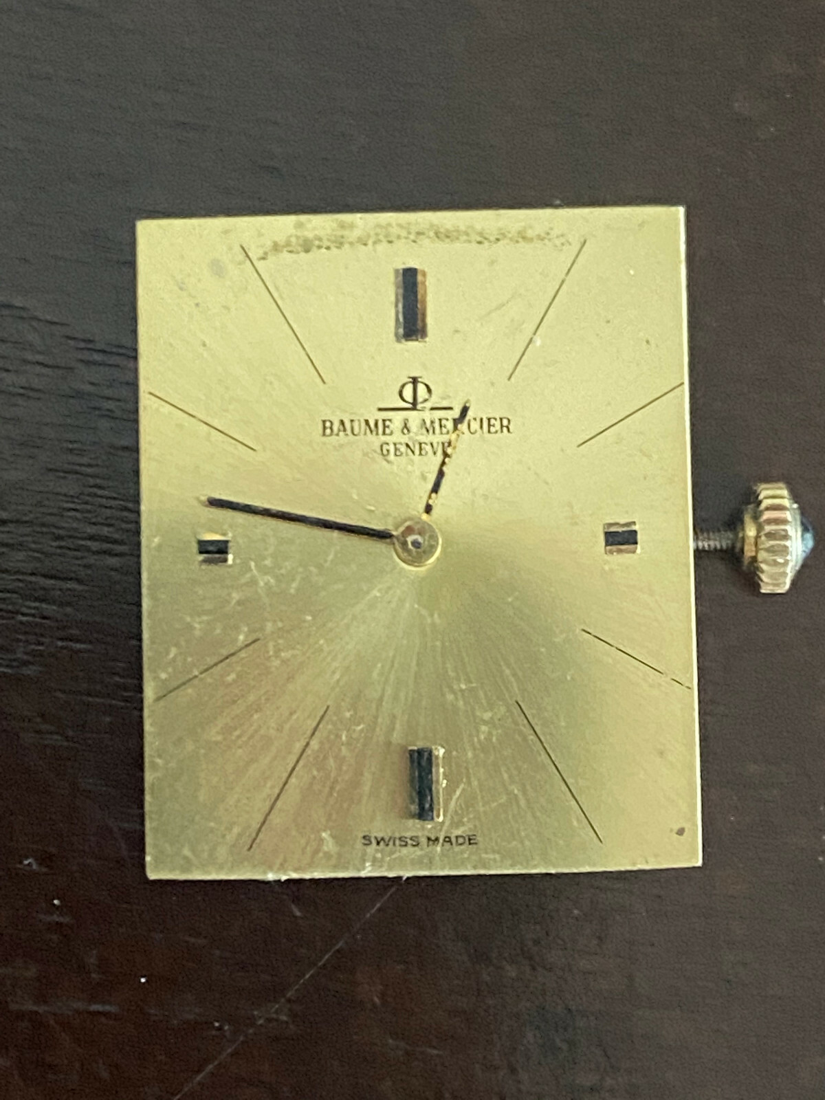 VINTAGE MEN’S BAUME & MERCIER WRIST WATCH MOVEMENT,CAL.BM775, KEEPING TIME