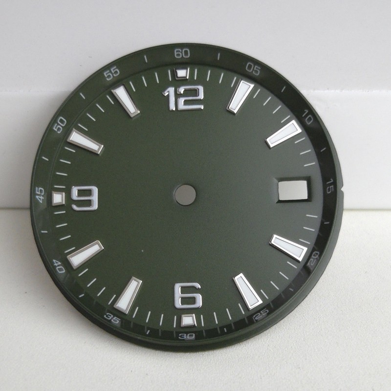 31mm Black White Watch Dial Green Lume for Nh35 Movement Watch Accessories