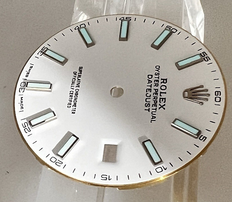Rolex Dial DATEJUST 126300/334 White Cromalight OEM FACTORY Swiss MADE