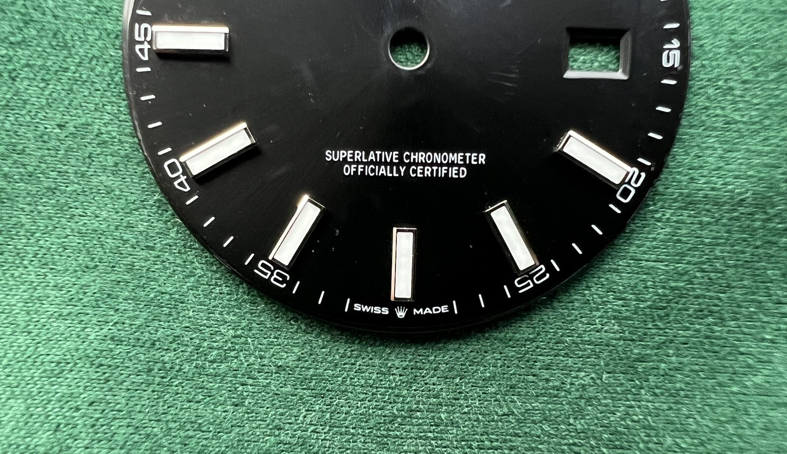 Original Rolex Dial 41mm Datejust Black Luminous Marker Ref 126303/126333 OC#350