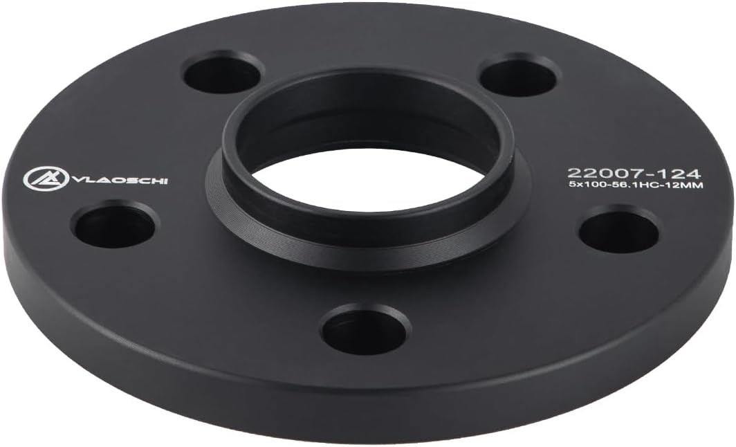 VLAOSCHI Black 5×100 Hubcentric Wheel Spacers 1/2 Inch (12mm) 56.1mm Hub Bore…