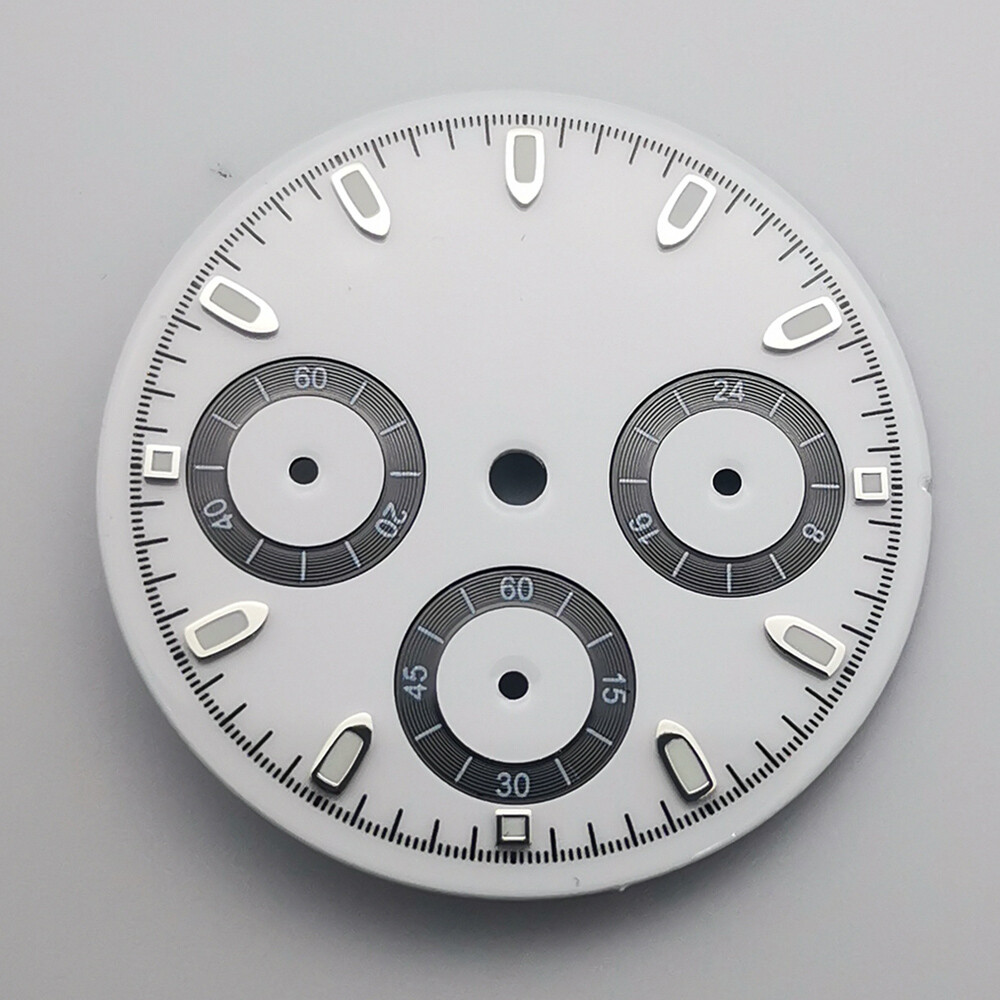 29.5mm sterile luminous black gray white watch dial fit VK63 quartz movement