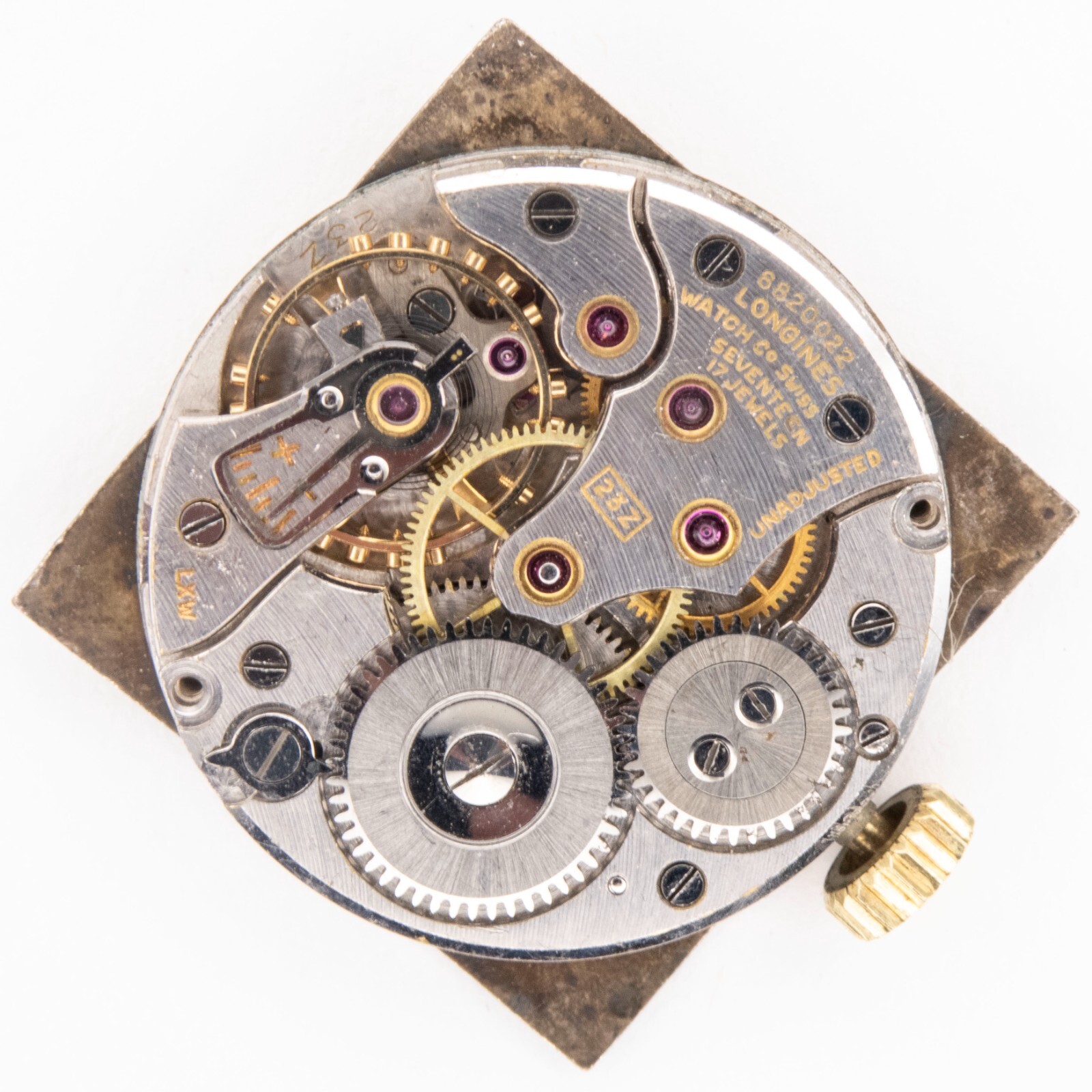 Vintage Longines Caliber 23Z 17-Jewel Wristwatch Movement, Good Balance