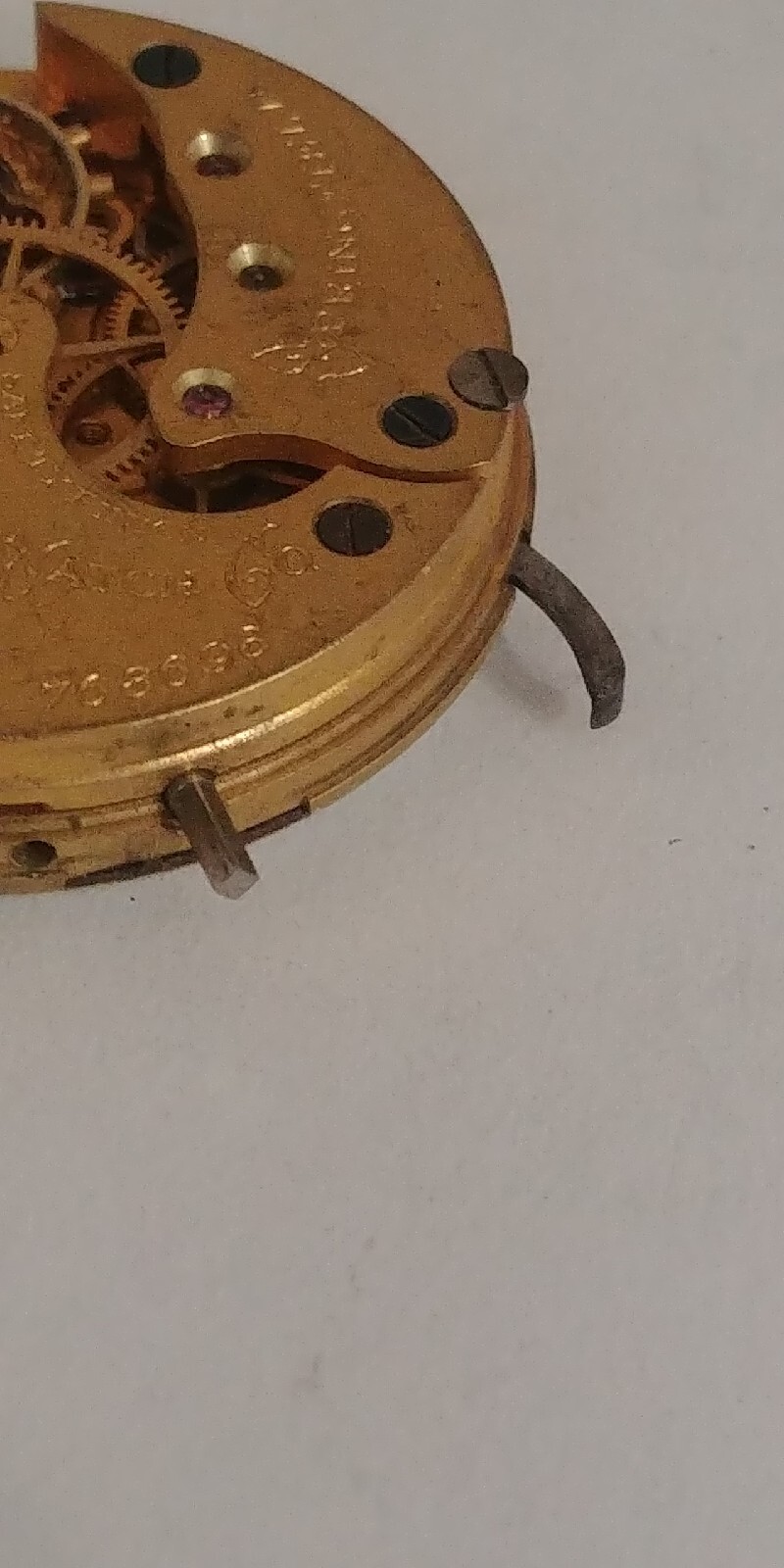 1890 Illinois Springfield Pocket Watch 6s Movement Running, for Parts or Repair.