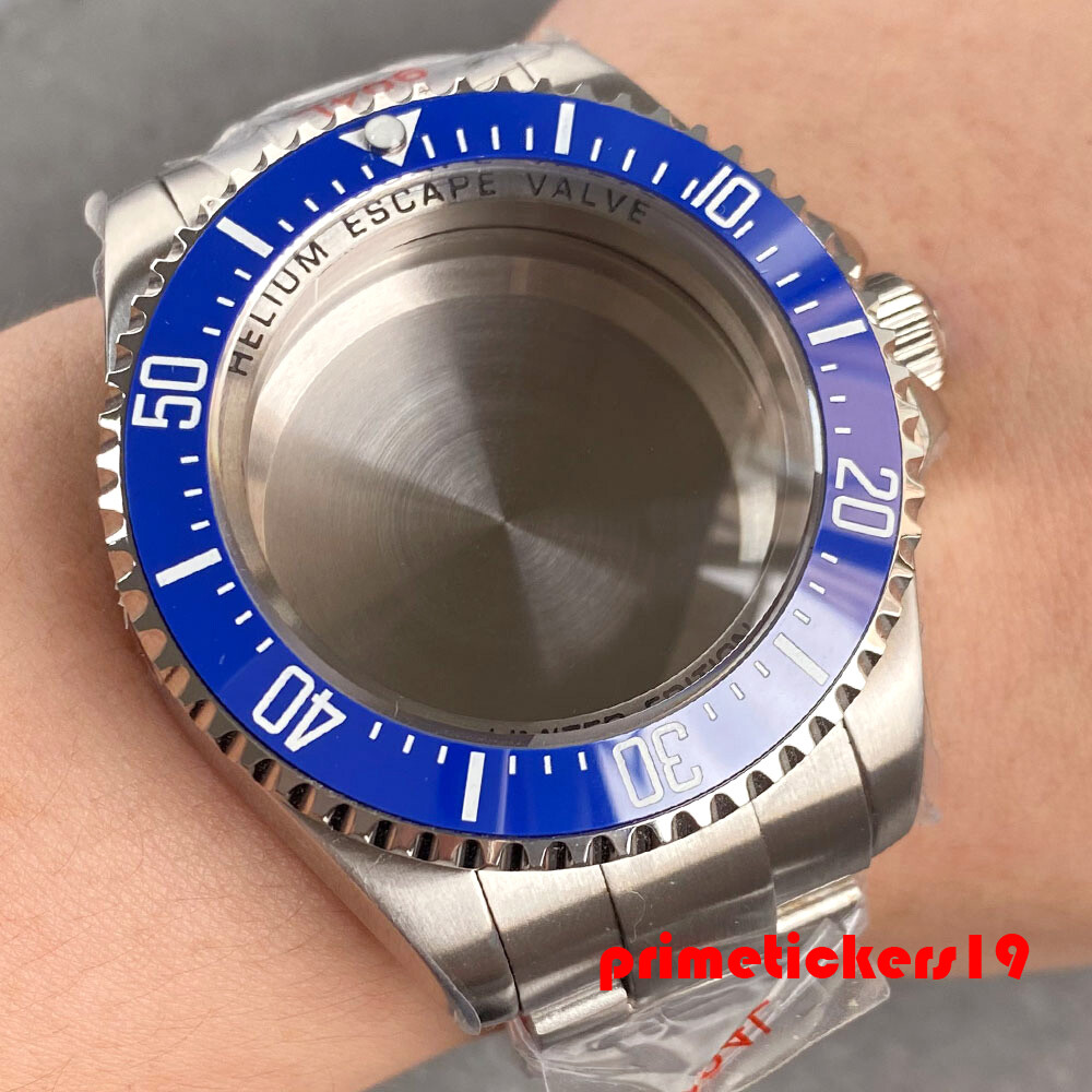 43mm Steel Watch Case Bracelet Sapphire Accessories Fit NH34 NH35 ETA2824 PT5000