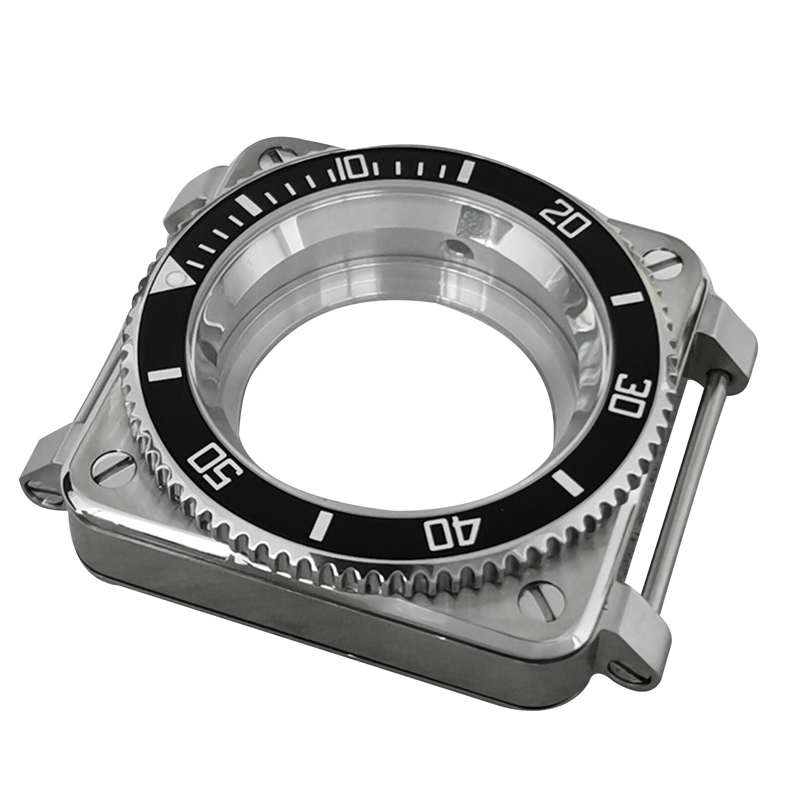 Square Watch Case Stainless Steel Sapphire Glass For NH35/NH36/4R/7S Movement