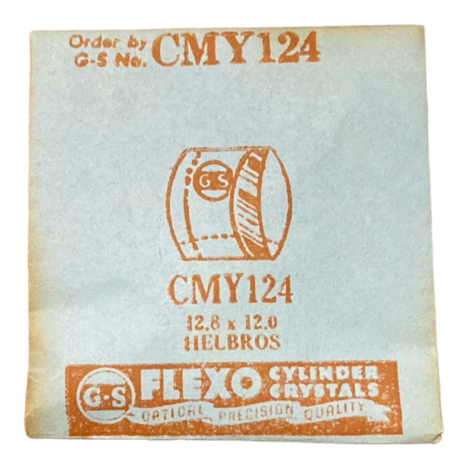 Germanow-Simon Mach (GS) CMY124 Watch Crystal 12.8×12.0 NOS Part Flexo Helbros
