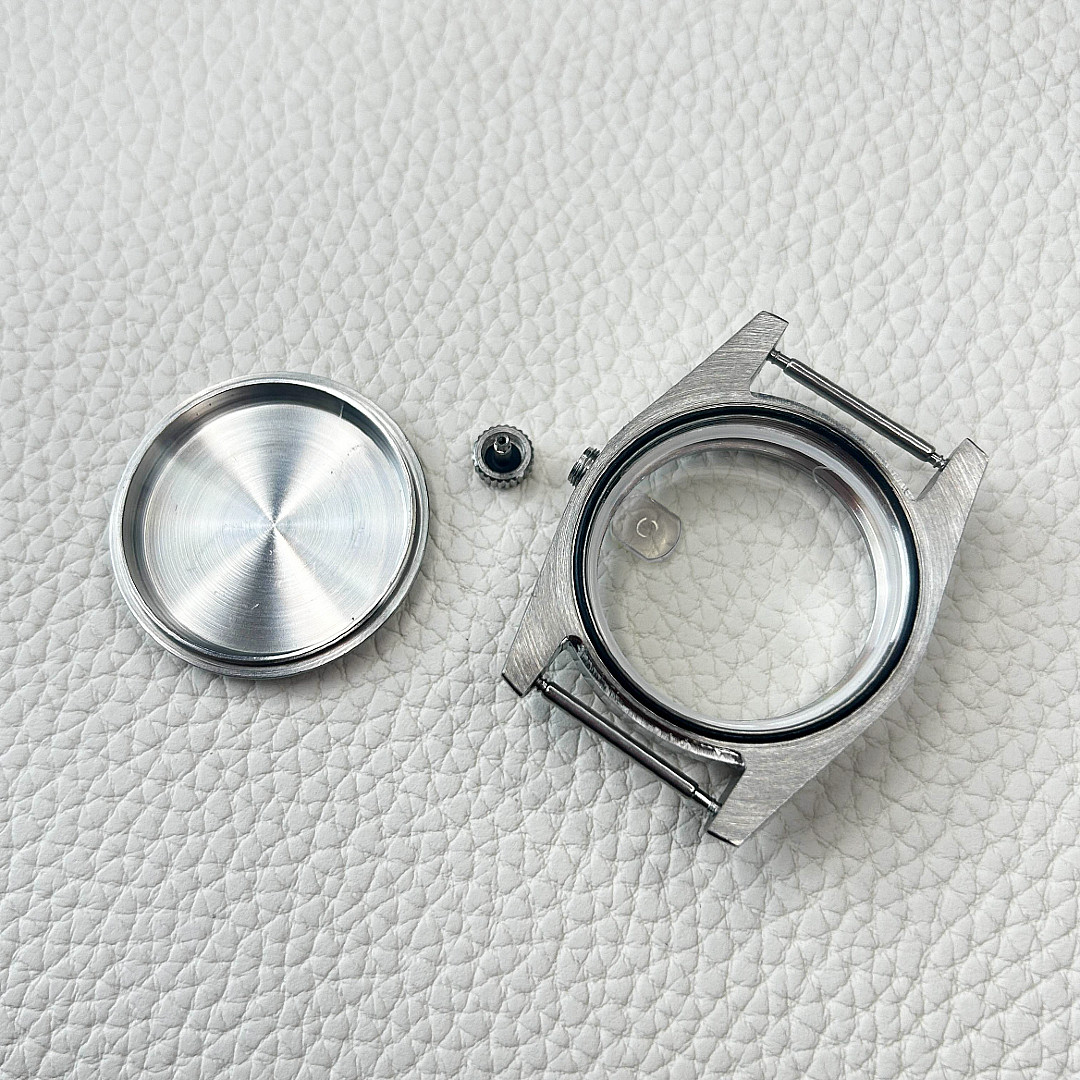 Polished Silver 36mm Sapphire Glass Watch Case 10ATM Solid Back Mod NH35 NH36