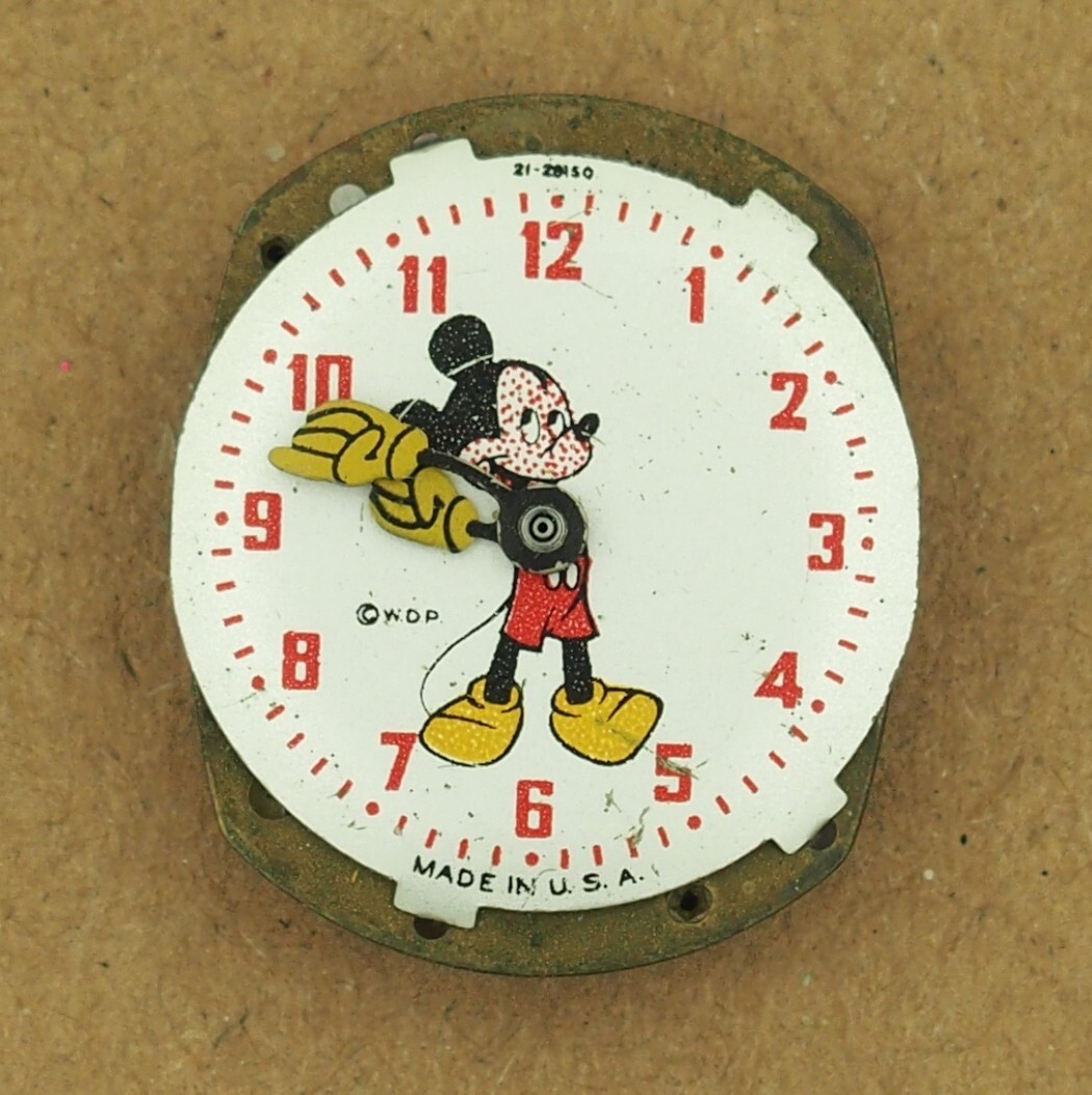 U.S. Time Mickey Mouse Disney Character Watch Dial & Movement Parts