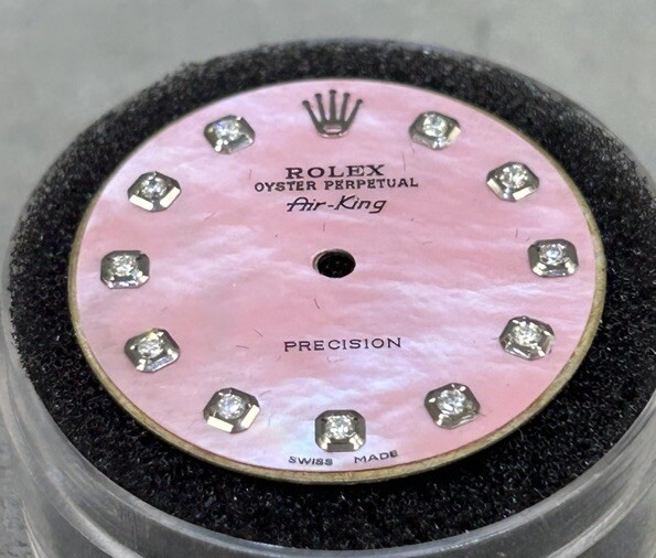 Rolex Air-King 34mm Custom Pink MOP Diamond Dial For 14000 14010 14200 114200