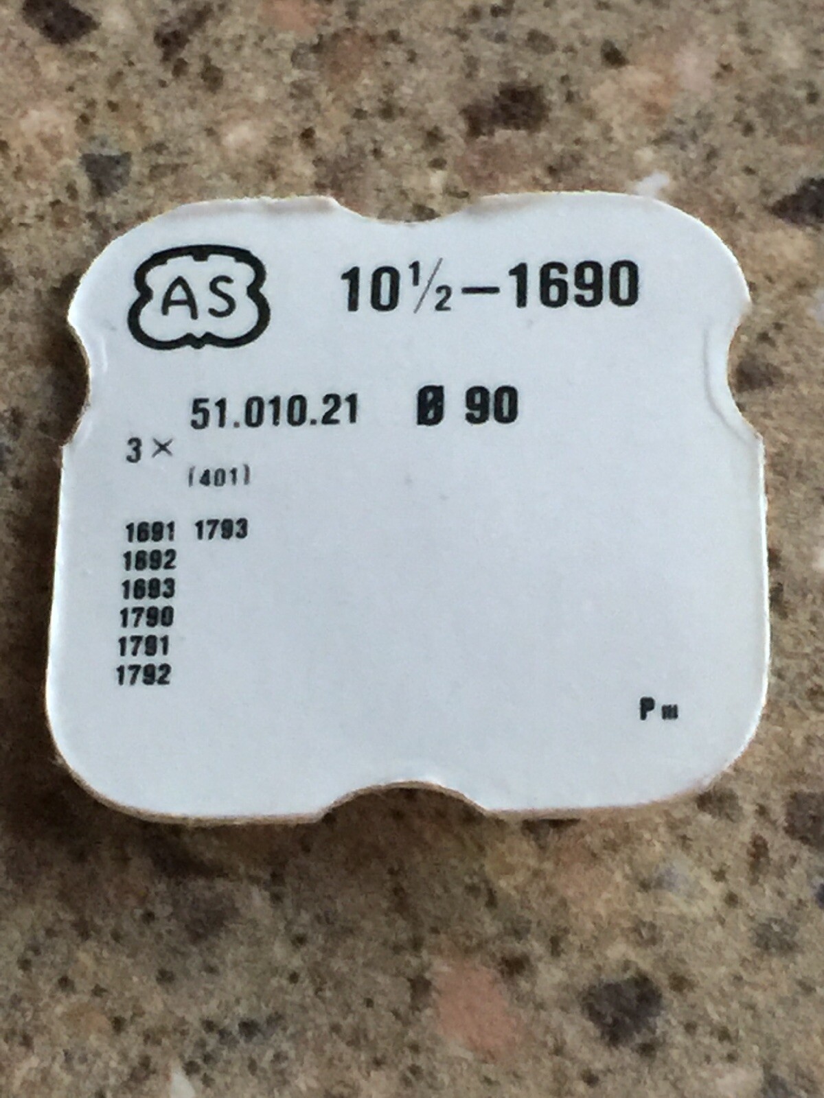 AS 1690 Stem 1691 1692 1693 1790 1791 1692 1693 Part 401. 1 X Piece