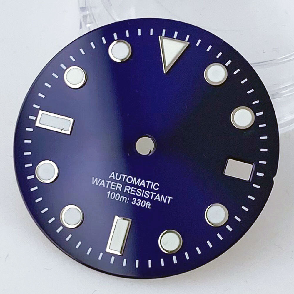 29mm Black Blue Green Luminescent Dial and Hands fit NH35 NH36 Movement